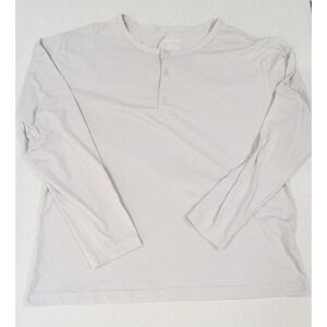 Royal Class Henley Top Women XL Gray Excellent Long Sleeve Cotton Blend Casual